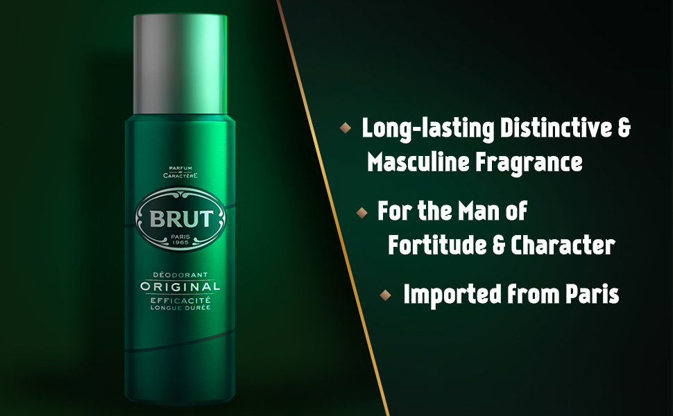 The unmistakable and classic fragrance of BRUT in a Deo, for the classic BRUT proper man