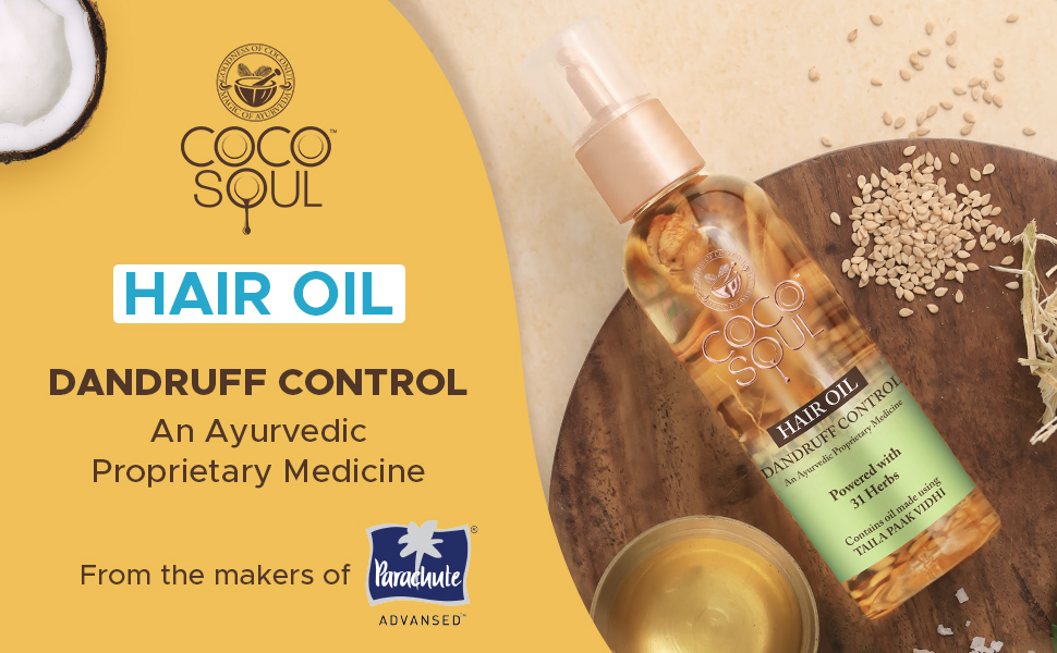 Coco Soul Dandruff Control Hair Oil with Methi, Neem From the Makers of Parachute Advansed