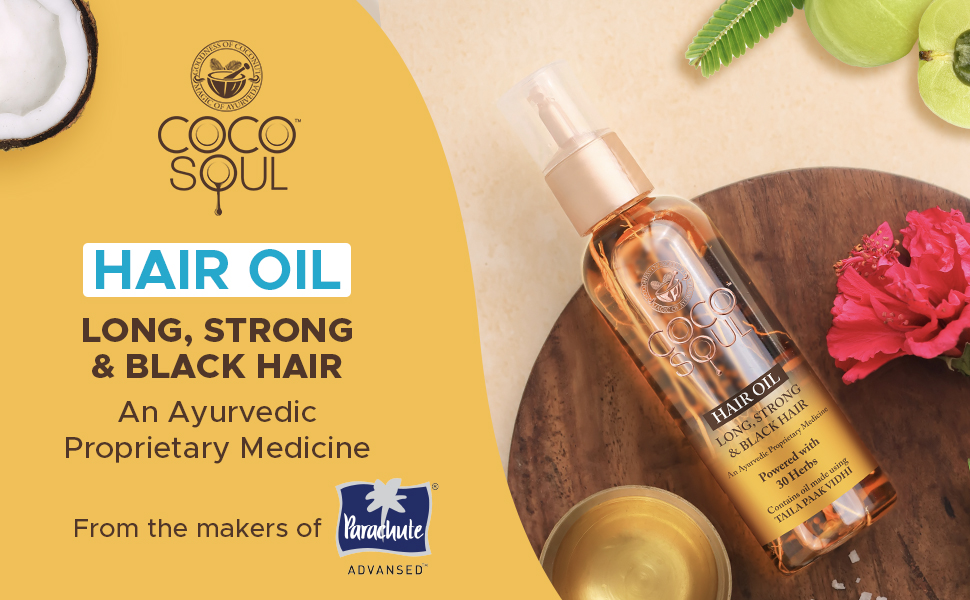 According to Ayurveda, Hair-oiling or Shiro Abhyanga is considered a cure for all your hair issues. Regular practice of hair oil or Shiro Abhyanga, helps extract any excess doshas (vata -pitta) that get accumulated on the scalp. Cocosoul from the makers of Parachute have created Cocosoul Long Strong Black Hair Oil made traditionally using Tel Pak Vidhi and 30 herbs to help you achieve your hair goals!