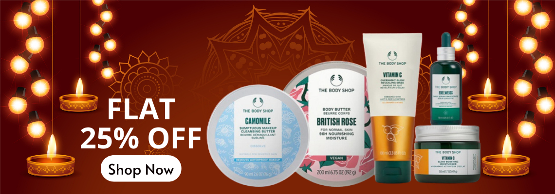 Body shop online at Pixies.in at flat 25% only at this diwali offer in Chennai, INDIA